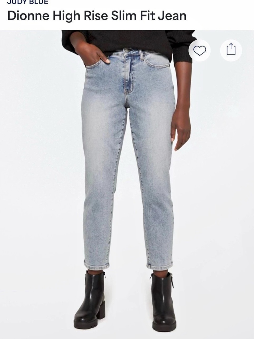 Judy Blue Dionne High Rise Slim Fit Jean Slim Fit Jeans Indigo Sz 30 Like New